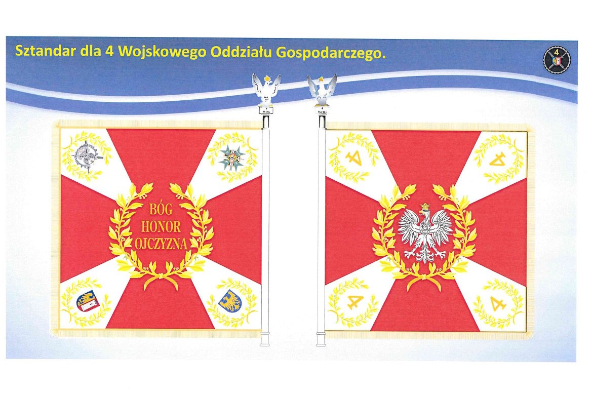 Projekt sztandaru, mat. graf. 4 WOG w Gliwicach Projekt sztandaru