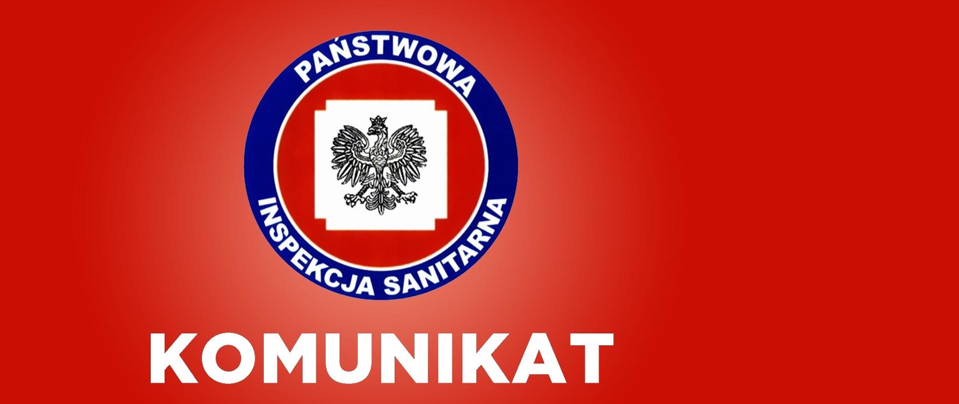 baner pod hasłem Komunikat, Państwowa Inspekcja Sanitarna