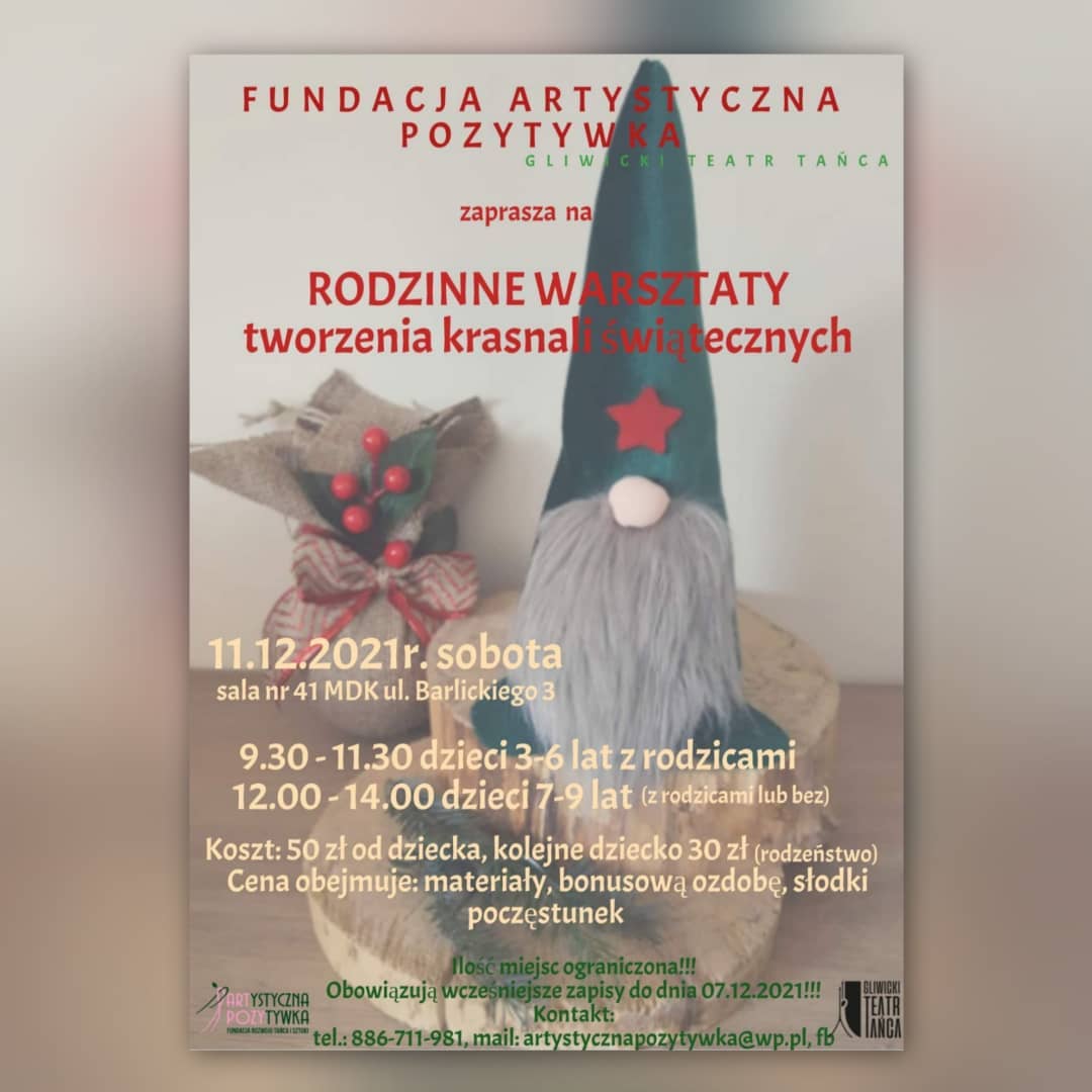 Rodzinne warsztaty tworzenia krasnali świątecznych