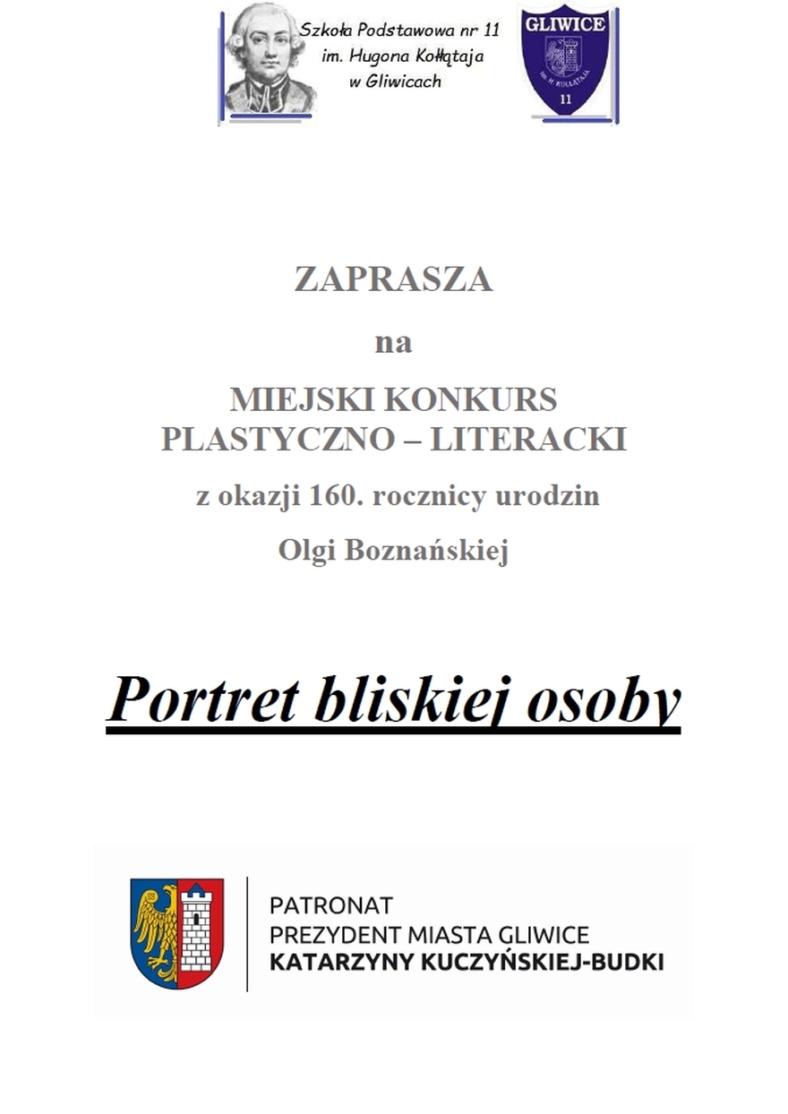 "Portret bliskiej osoby" - Miejski Konkurs Plastyczno-Literacki z okazji 160. rocznicy urodzin Olgi Boznańskiej