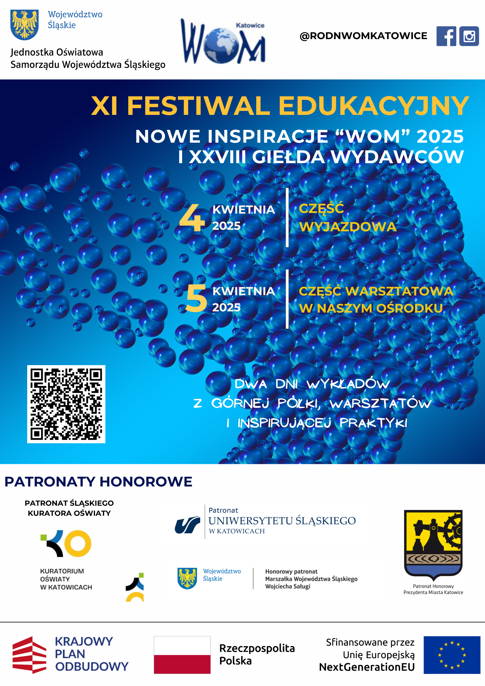 plakat - XI Festiwal Edukacyjny – Nowe Inspiracje „WOM” 2025