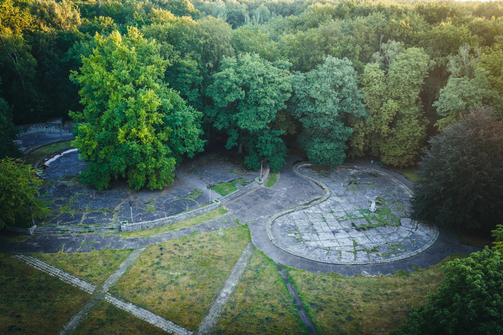 park przy Chorzowskiej z lotu ptaka