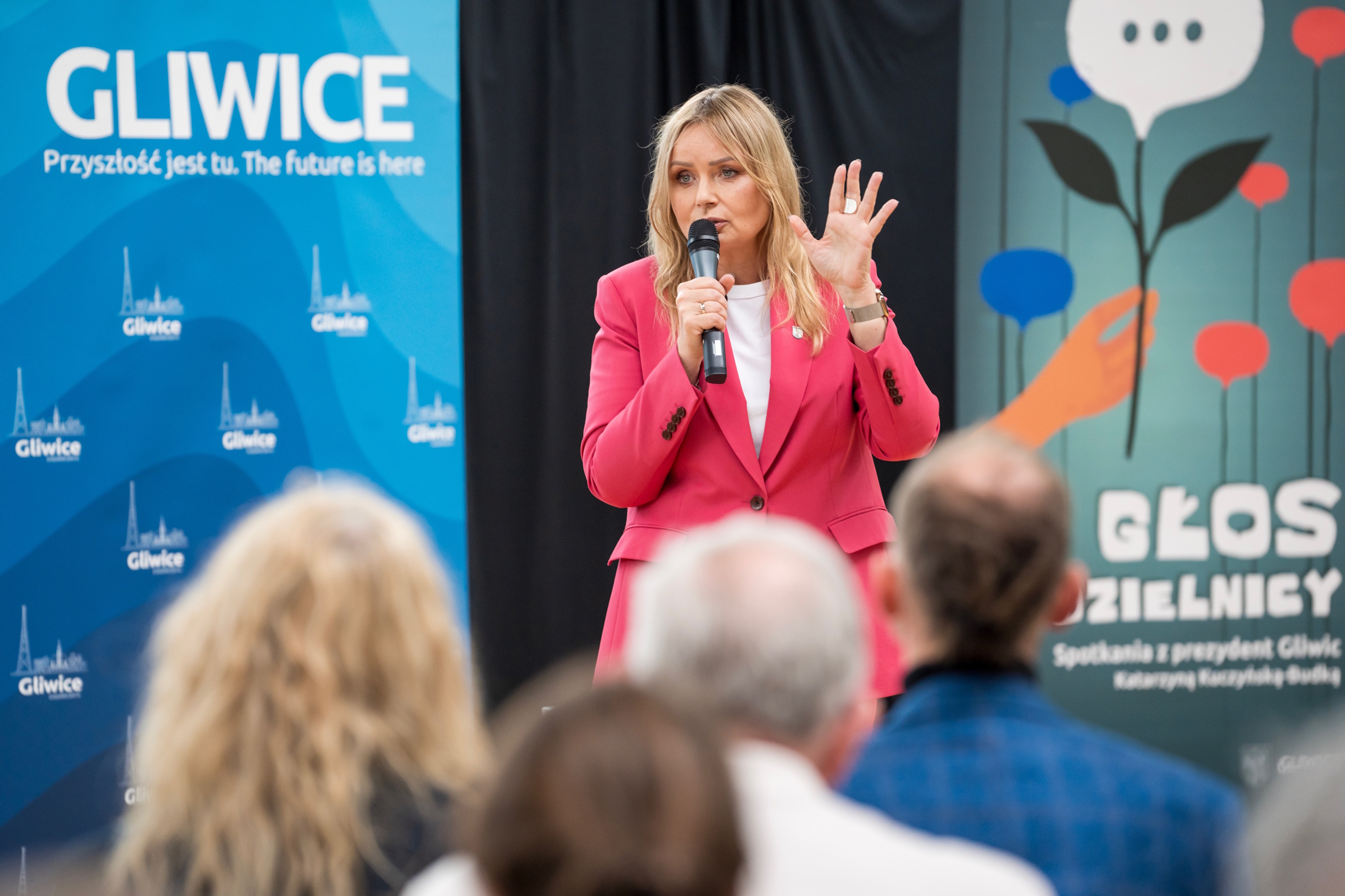 Prezydent Gliwic mówiąca do mieszkańców