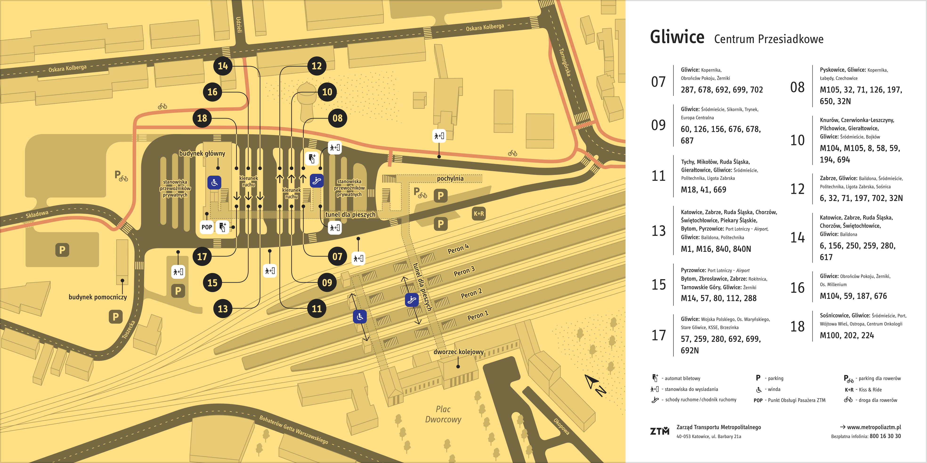 mapa przystanków autobusowych – Centrum Przesiadkowe
