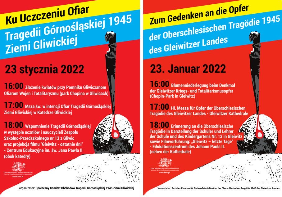 Plakat Obchodów Ku Uczczeniu Ofiar Tragedii Górnośląskiej 1945 Ziemi Gliwickiej