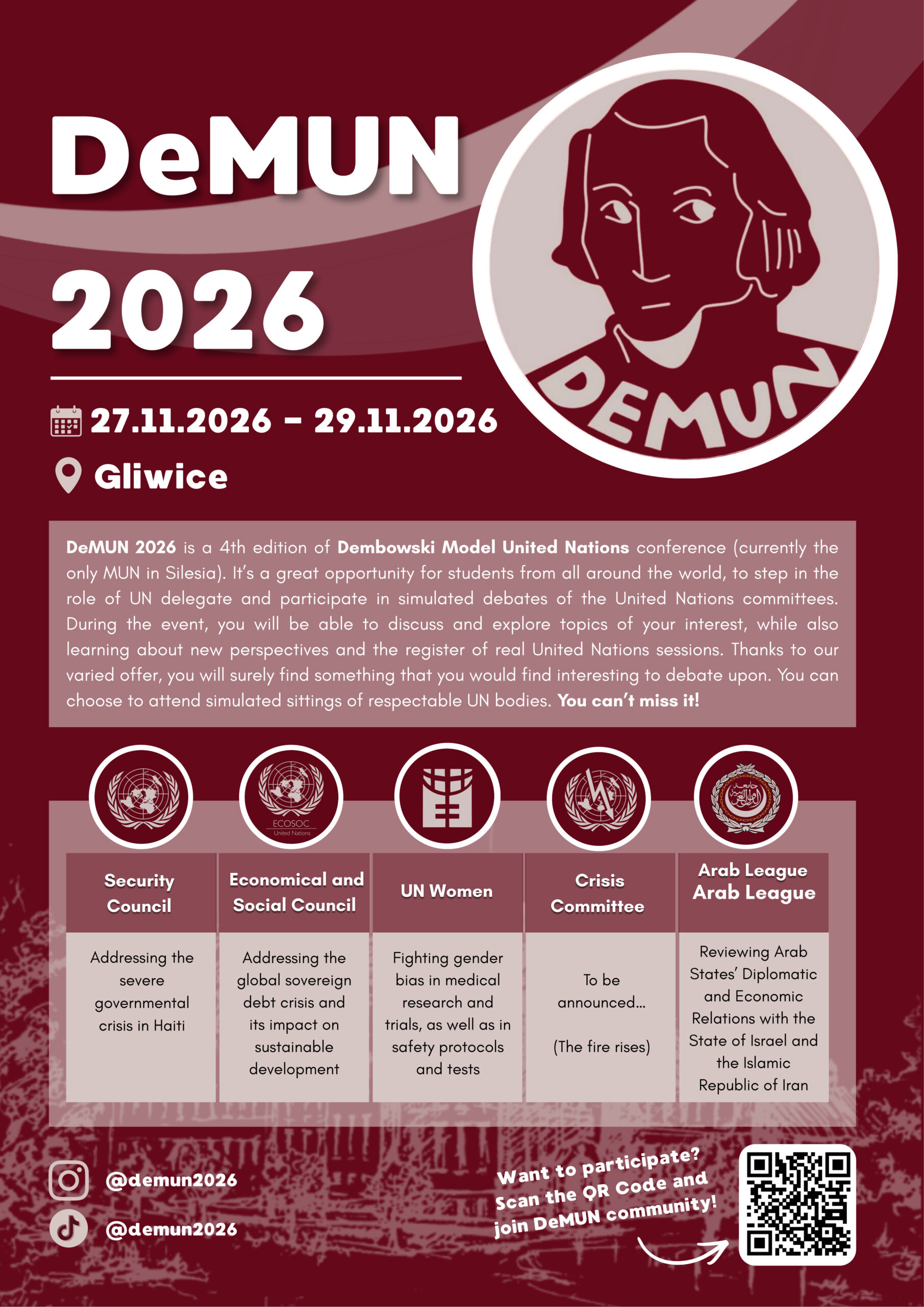 Uczniowie “Jedynki” (I LO w Gliwicach) zapraszają na IV edycję konferencji DeMUN