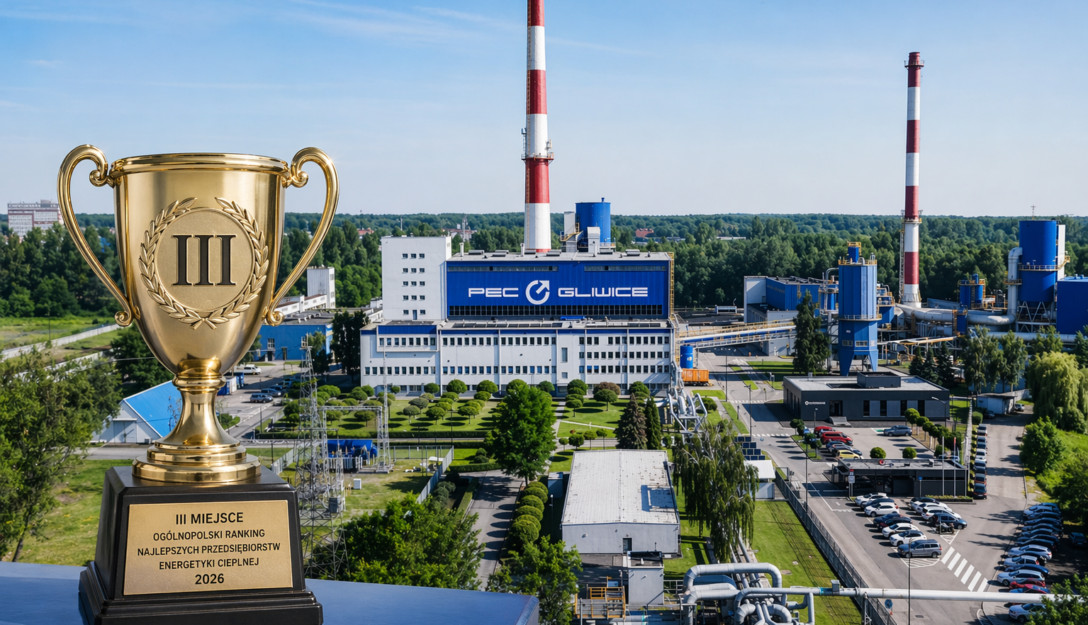 Przedsiębiorstwo Energetyki Cieplnej w Gliwicach zajęło 3. miejsce w Ogólnopolskim Rankingu Najlepszych Przedsiębiorstw Energetyki Cieplnej 2026