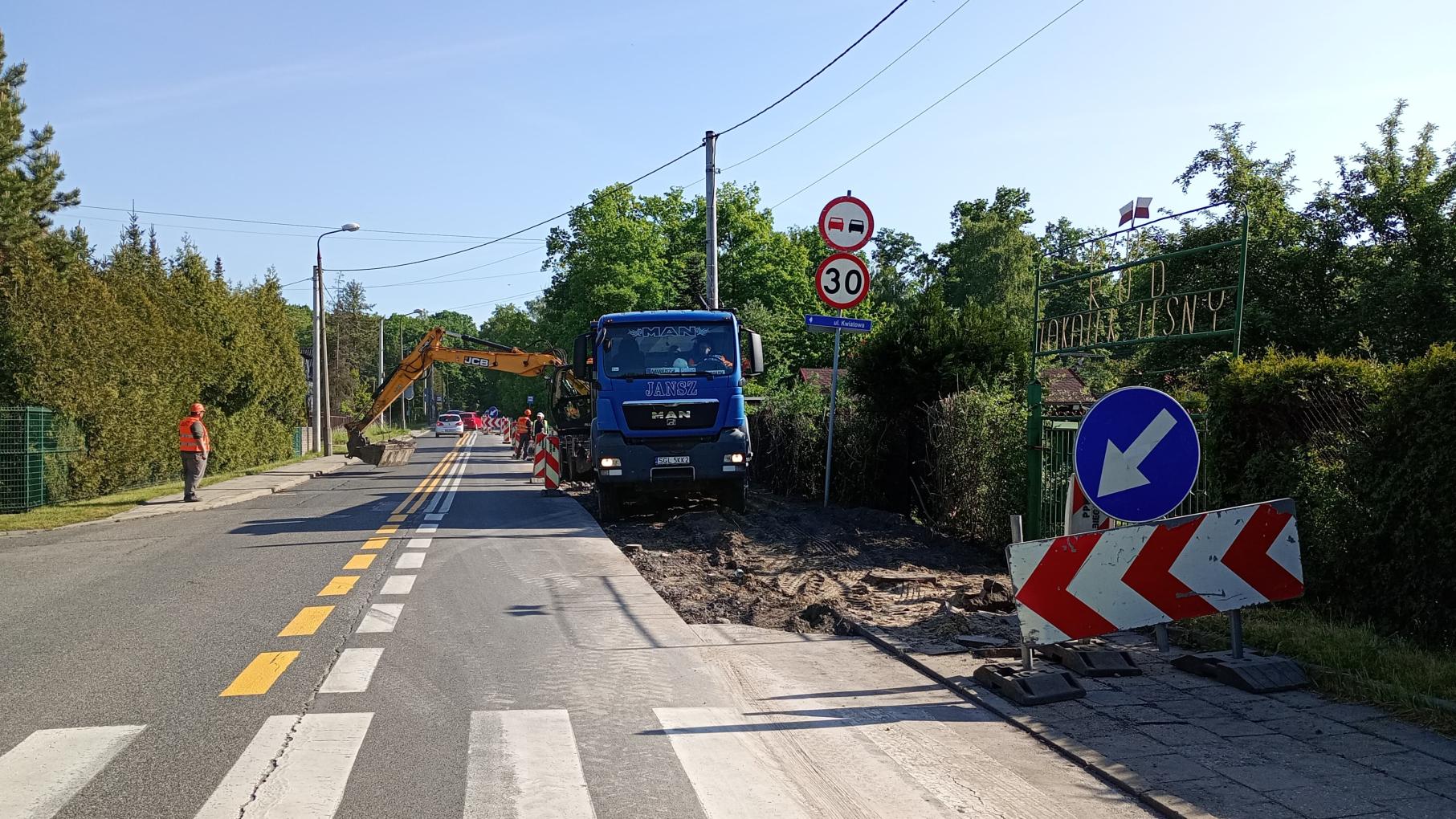 droga, zieleń, ciężarówka
