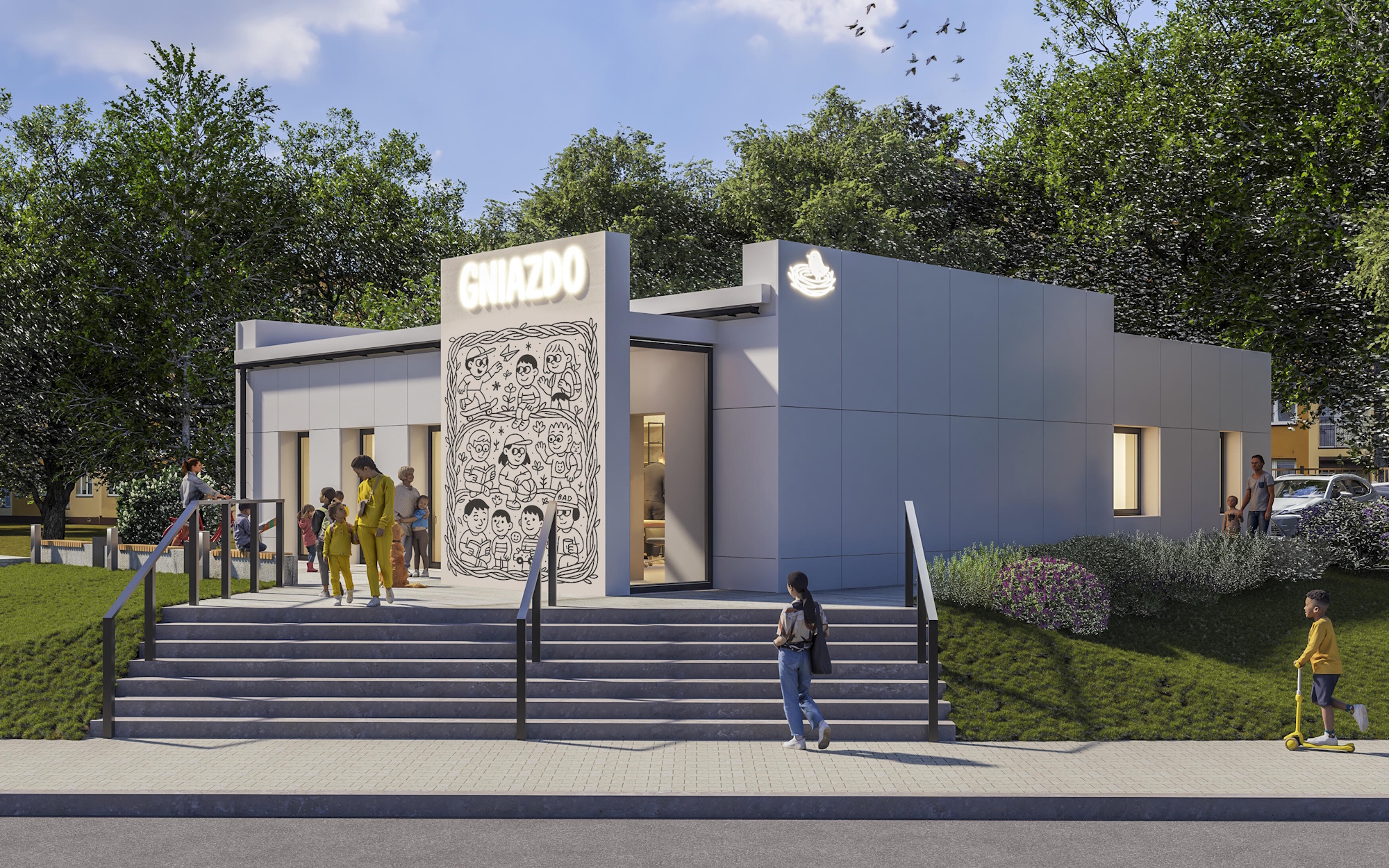 Wizualizacja placówki z zewnątrz