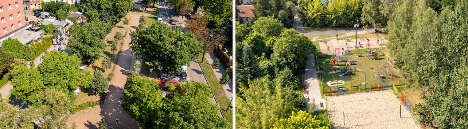 Oba skwery z lotu drona